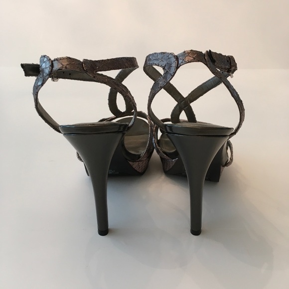 Marc Fisher Pewter Snakeskin Stilettos - Picture 3 of 5